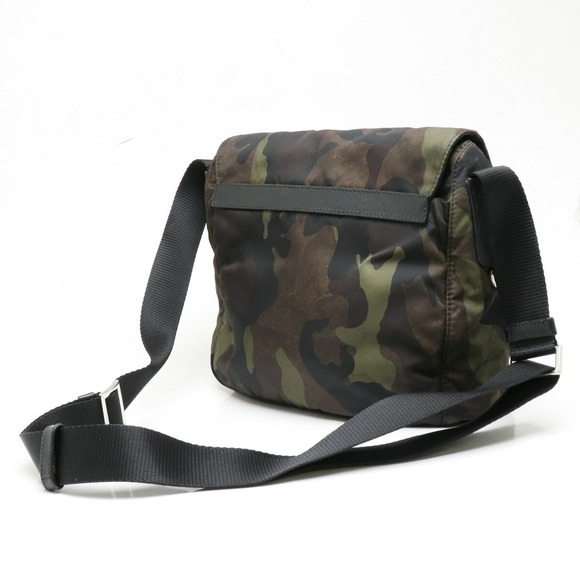 Prada Camouflage Nylon Leather Diagonal Hardware Shoulder Bag - Picture 1 of 8